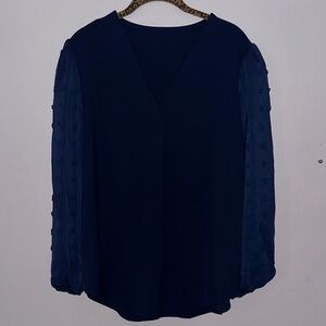Elegant Navy Blue Women's Top